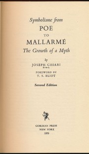 Front cover of Symbolisme from Poe to Mallarmé by Joseph Chiari