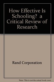 Cover of How effective is schooling? by Rand Corporation.