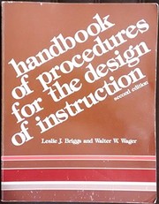 Front cover of Handbook of procedures for the design of instruction by Leslie J. Briggs