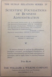Cover of Scientific foundations of business administration by Henry Clayton Metcalf