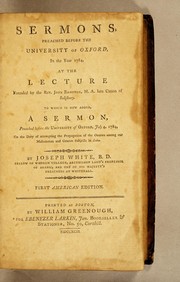 Cover of Sermons, preached before the University of Oxford, in the year 1784 by Joseph White