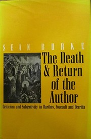 Cover of The Death and return of the author by Seán Burke