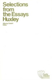 Front cover of Selections from the essays by Thomas Henry Huxley