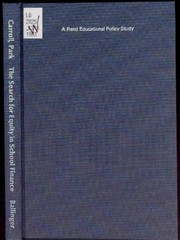 Front cover of The search for equity in school finance by Stephen J. Carroll