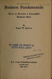 Front cover of Business fundamentals by Babson, Roger Ward
