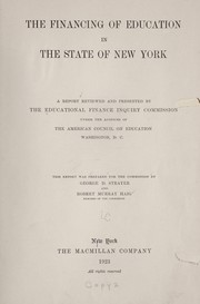 Cover of The financing of education in the state of New York by Educational Finance Inquiry Commission.