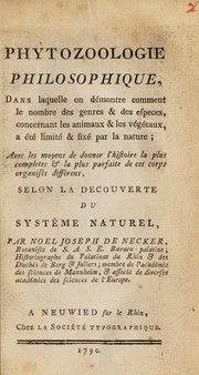 Front cover of Phytozoologie philosophique by Natalis Joseph de Necker