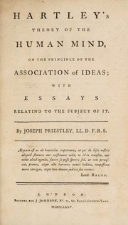 Front cover of Hartley's theory of the human mind by Hartley, David