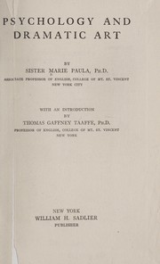 Front cover of Psychology and dramatic art by Marie Paula Sister