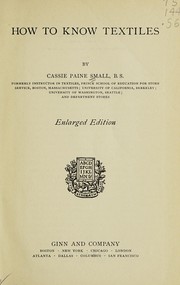 Front cover of How to know textiles by Cassie Paine Small