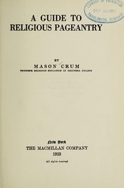 Front cover of A guide to religious pageantry by Mason Crum