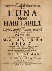 Front cover of Dissertatio astronomico-physica, de luna non habitabili ... by Ericus Engman