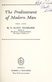 Front cover of The predicament of modern man by Elton Trueblood