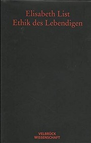 Cover of Ethik des lebendigen - 1. edición by List, Elisabeth Dr. phil