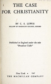 Cover of The case for Christianity by C. S. Lewis