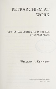 Front cover of Petrarchism at work by Kennedy, William J.