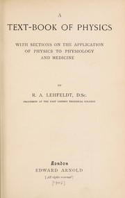 Front cover of A text-book of physics by R. A. Lehfeldt