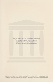 Cover of Transformation of the Negro American by Leonard Broom