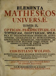 Cover of Elementa matheseos universae by Christian Wolff