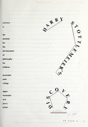 Cover of Harry Stottlemeier's discovery by Matthew Lipman