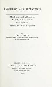 Cover of Evolution and repentance by Lane Cooper