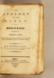 Front cover of An apology for the Bible by Richard Watson