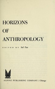 Front cover of Horizons of Anthropology by Sol Tax