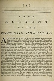 Front cover of Some account of the Pennsylvania Hospital by Benjamin Franklin