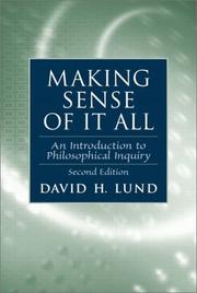 Front cover of Making Sense of It All by David H. Lund