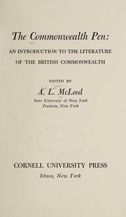 Cover of The Commonwealth pen by A. L. McLeod