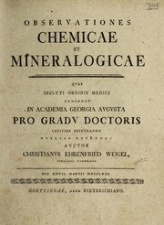 Front cover of Observationes chemicae et mineralogicae by Christian Ehrenfried Weigel