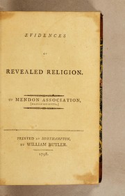 Front cover of Evidences of revealed religion by Mendon Association.