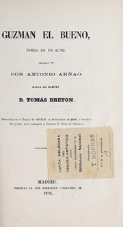 Front cover of Guzmán el bueno by Tomás Bretón