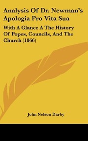Front cover of Analysis of Dr. Newman's Apologia pro vita sua by John Nelson Darby