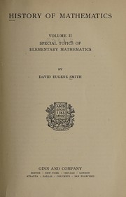 Front cover of History of mathematics by David Eugene Smith