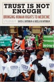 Cover of Trust is not enough by Rothman, David J.