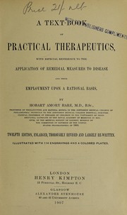 Front cover of A text-book of practical therapeutics by H. A. Hare