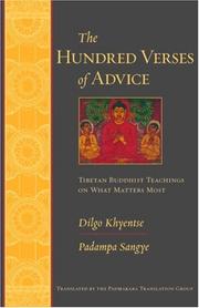 Front cover of The hundred verses of advice by Dilgo Khyentse