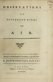 Cover of Observations on different kinds of air by Joseph Priestley