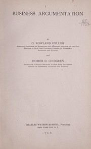 Cover of Business argumentation by George Rowland Collins