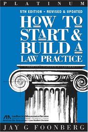 Front cover of How to start and build a law practice by Jay G. Foonberg