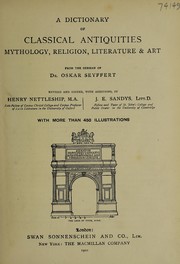 Front cover of A dictionary of classical antiquities by Oskar Seyffert