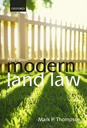 Cover of Modern Land Law by Mark P. Thompson