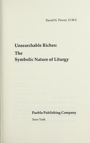 Cover of Unsearchable riches by David Noel Power