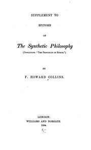 Front cover of An Epitome of the Synthetic Philosophy by Frederick Howard Collins