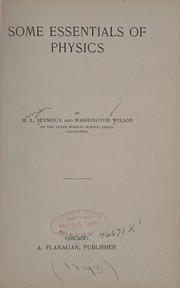 Front cover of Some essentials of physics by M[inor] L. Seymour