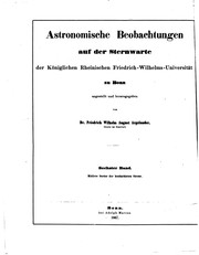 Cover of Astronomische Beobachtungen auf der Sternwarte der Königlichen rheinischen Friedrich-Wilhelms-Universität zu Bonn by Universitäts -Sternwarte zu Bonn