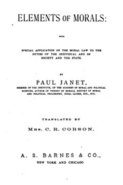 Front cover of Elements of morals by Paul Janet