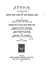 Cover of Ethics by Wilhelm Max Wundt 