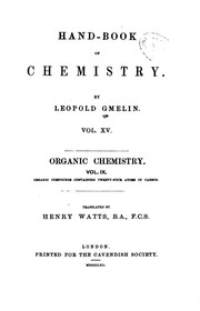 Cover of Hand-book of chemistry by Leopold Gmelin